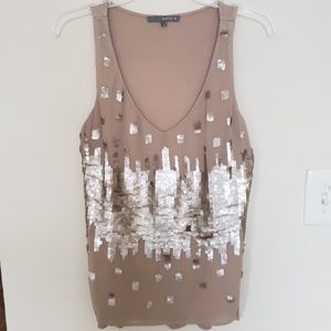 Boutique Gold sequin tank top